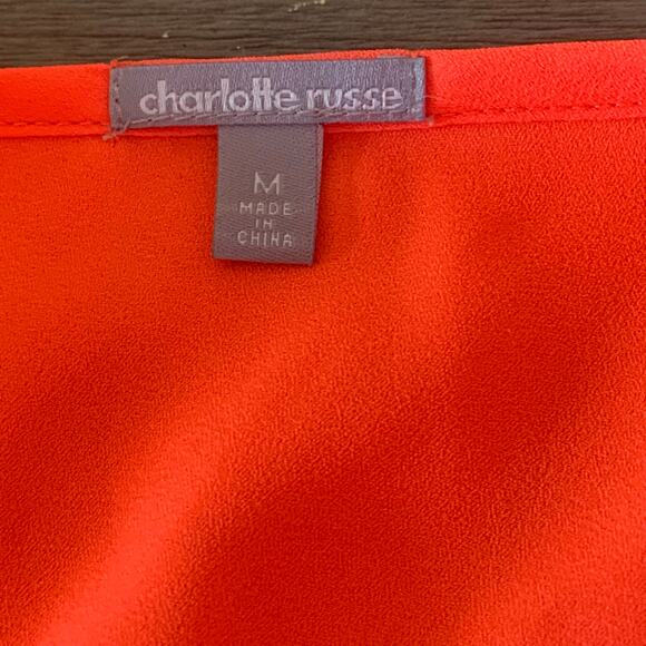 Charlotte Russe Orange Blouse Size Medium - Picture 5 of 9